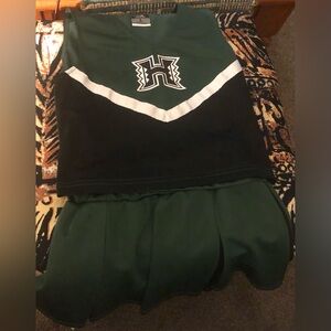Girl's Cheerleader Skirt & Top Outfit University of Hawaii Rainbow Warriors